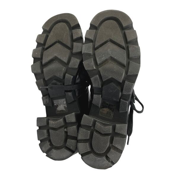 Dolce Vita Rubi Black Leather Snake Crocodile Platform Combat Lace Up Boots 9.5 - Picture 5 of 8